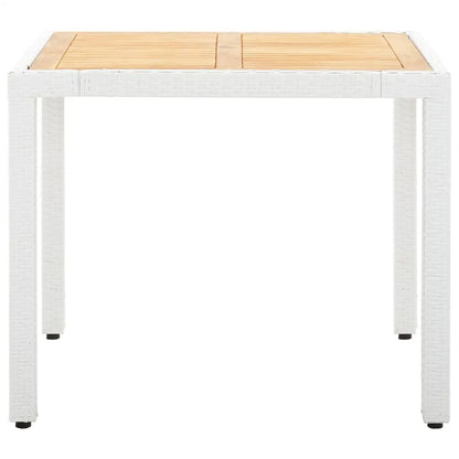 vidaXL Patio Dining Set Outdoor Dining Table and Chairs Poly Rattan White - Outdoor Dining Set