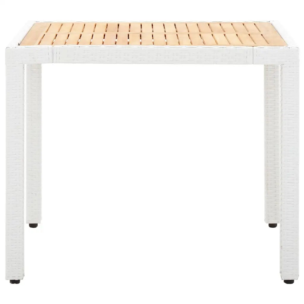 vidaXL Patio Dining Set Outdoor Dining Table and Chairs Poly Rattan White - Outdoor Dining Set