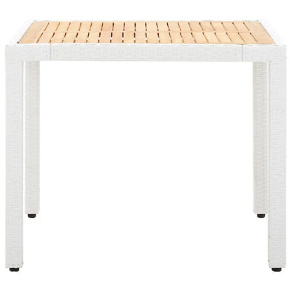 vidaXL Patio Dining Set Outdoor Dining Table and Chairs Poly Rattan White - Outdoor Dining Set