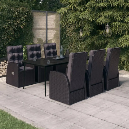 vidaXL Patio Dining Set Seat 3/5/7 Piece Black/Gray 31.5’’/55.1’’ Table Length - Dining Set