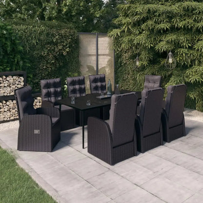 vidaXL Patio Dining Set Seat 3/5/7 Piece Black/Gray 31.5’’/55.1’’ Table Length - Dining Set