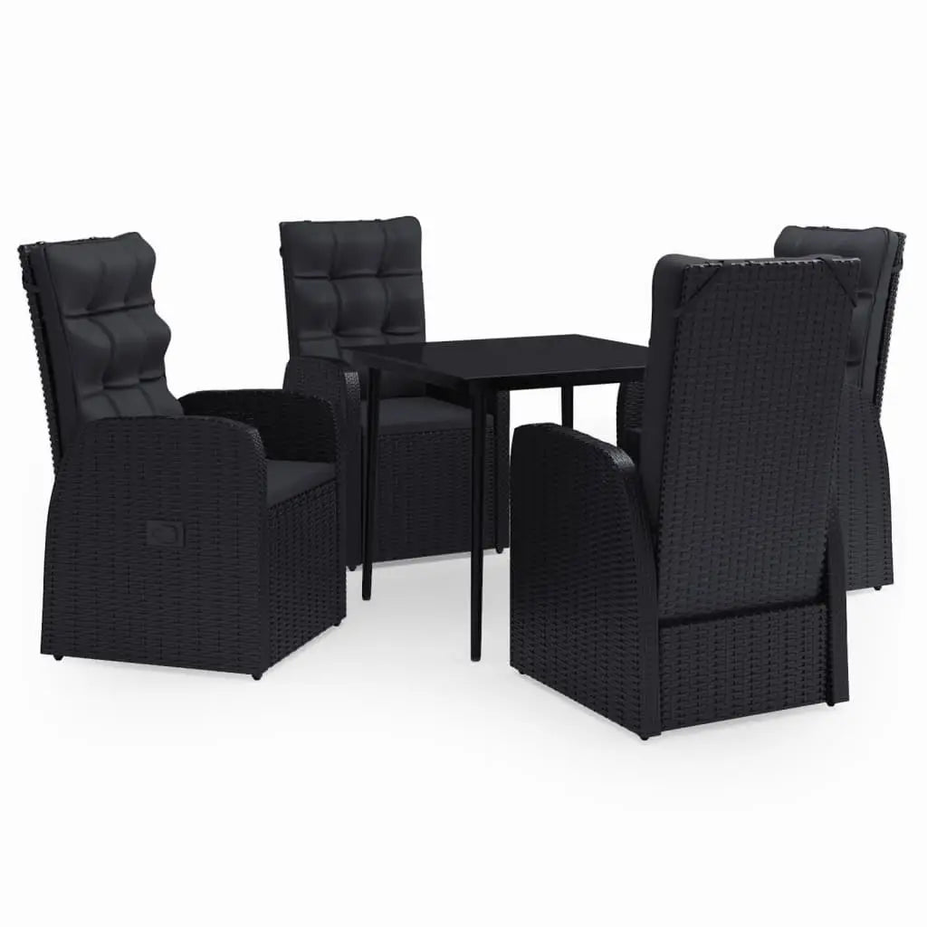 vidaXL Patio Dining Set Seat 3/5/7 Piece Black/Gray 31.5’’/55.1’’ Table Length - Dining Set