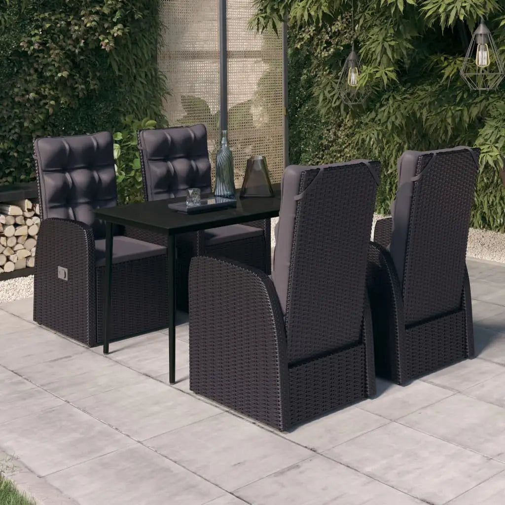 vidaXL Patio Dining Set Seat 3/5/7 Piece Black/Gray 31.5’’/55.1’’ Table Length - Dining Set