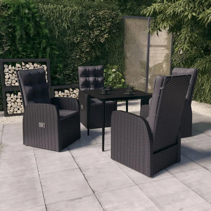 vidaXL Patio Dining Set Seat 3/5/7 Piece Black/Gray 31.5’’/55.1’’ Table Length - Dining Set