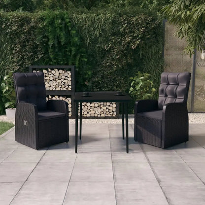vidaXL Patio Dining Set Seat 3/5/7 Piece Black/Gray 31.5’’/55.1’’ Table Length - Dining Set