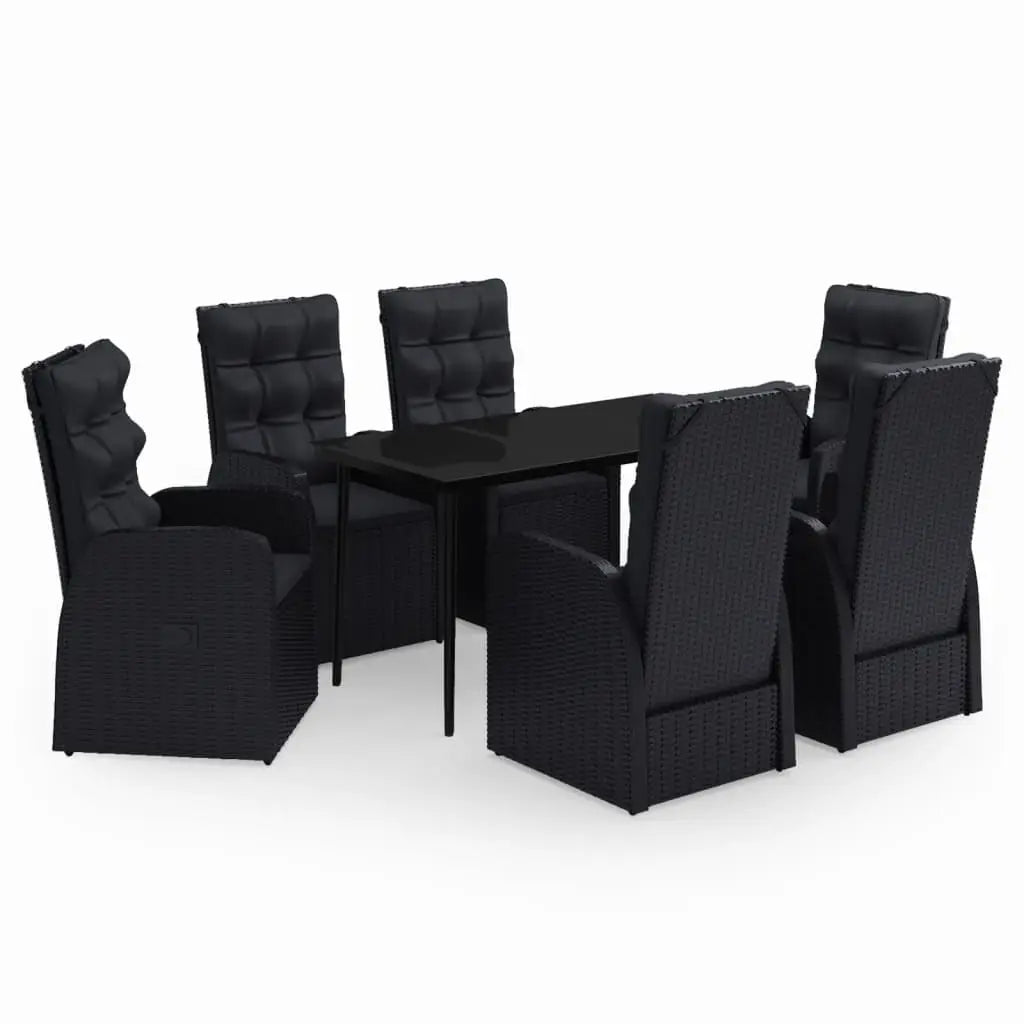 vidaXL Patio Dining Set Seat 3/5/7 Piece Black/Gray 31.5’’/55.1’’ Table Length - Dining Set