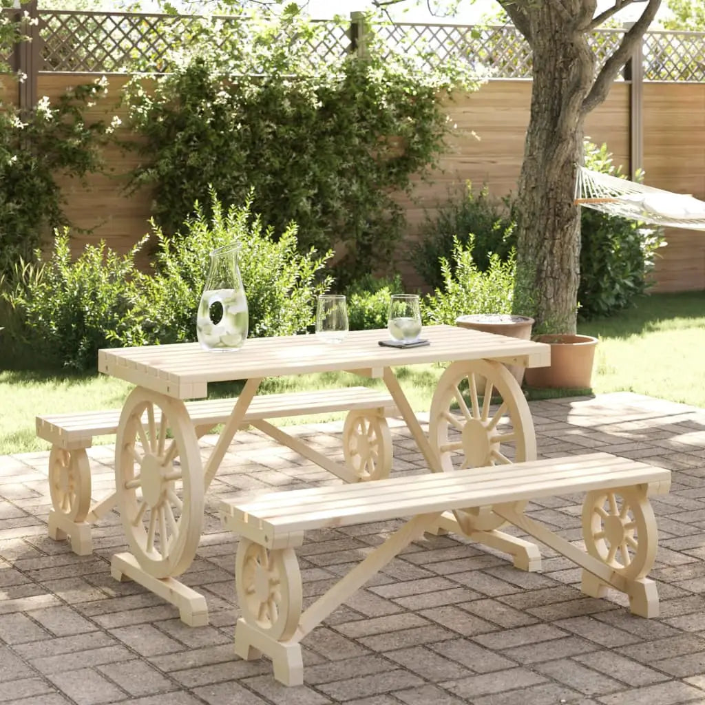 vidaXL Patio Dining Set Seat Furniture Outdoor Garden Backyard Solid Wood Fir - Dining Set