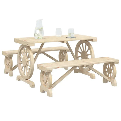 vidaXL Patio Dining Set Seat Furniture Outdoor Garden Backyard Solid Wood Fir - Dining Set