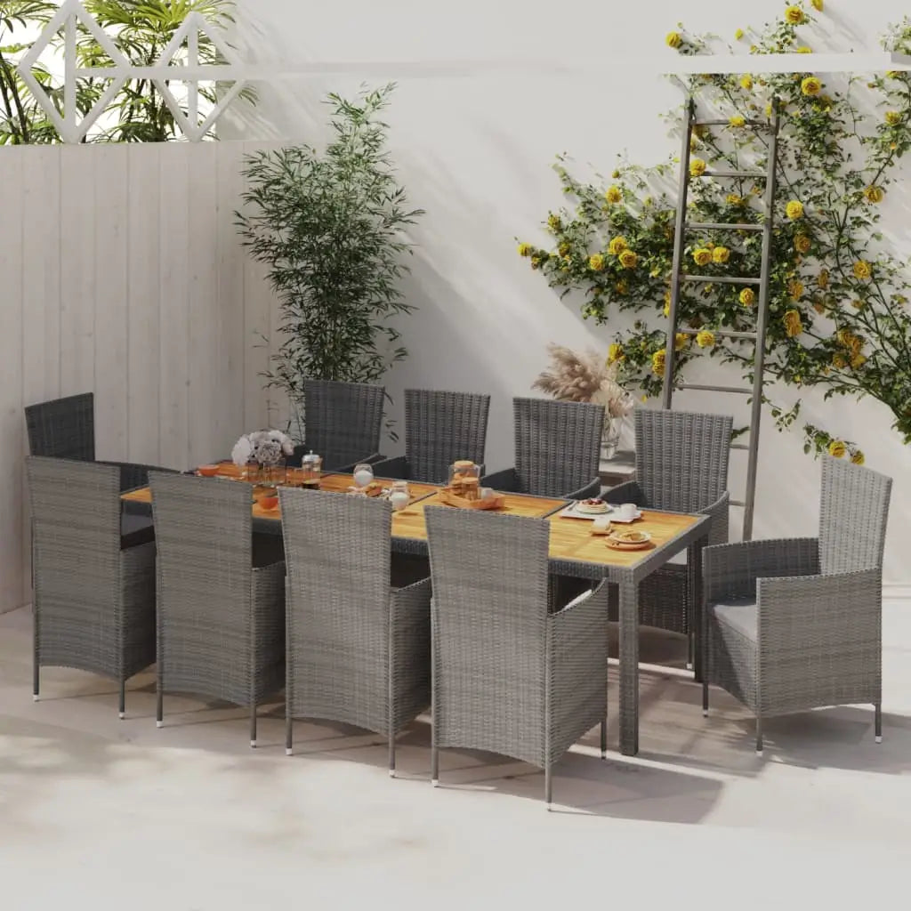 vidaXL Patio Dining Set Dining Table and Chairs Furniture Set Poly Rattan - Dining Set