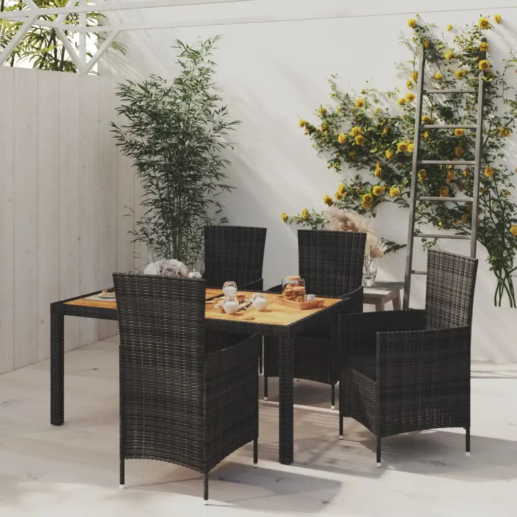 vidaXL Patio Dining Set Dining Table and Chairs Furniture Set Poly Rattan - Dining Set