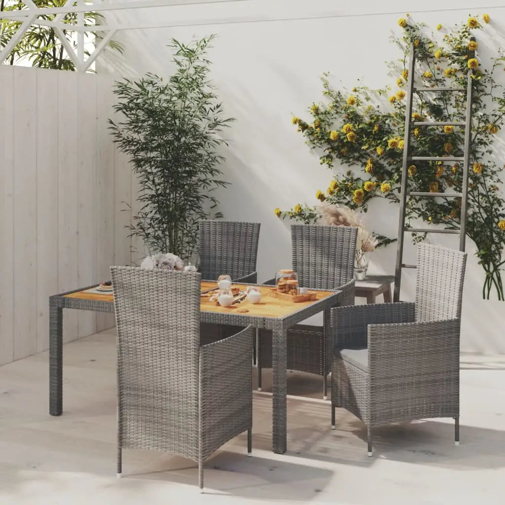 vidaXL Patio Dining Set Dining Table and Chairs Furniture Set Poly Rattan - Dining Set