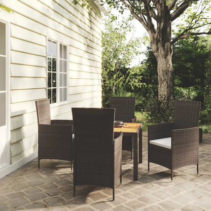 vidaXL Patio Dining Set Dining Table and Chairs Furniture Set Poly Rattan - Dining Set