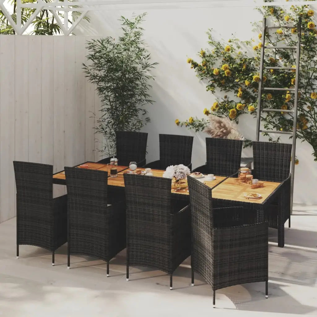 vidaXL Patio Dining Set Dining Table and Chairs Furniture Set Poly Rattan - Dining Set