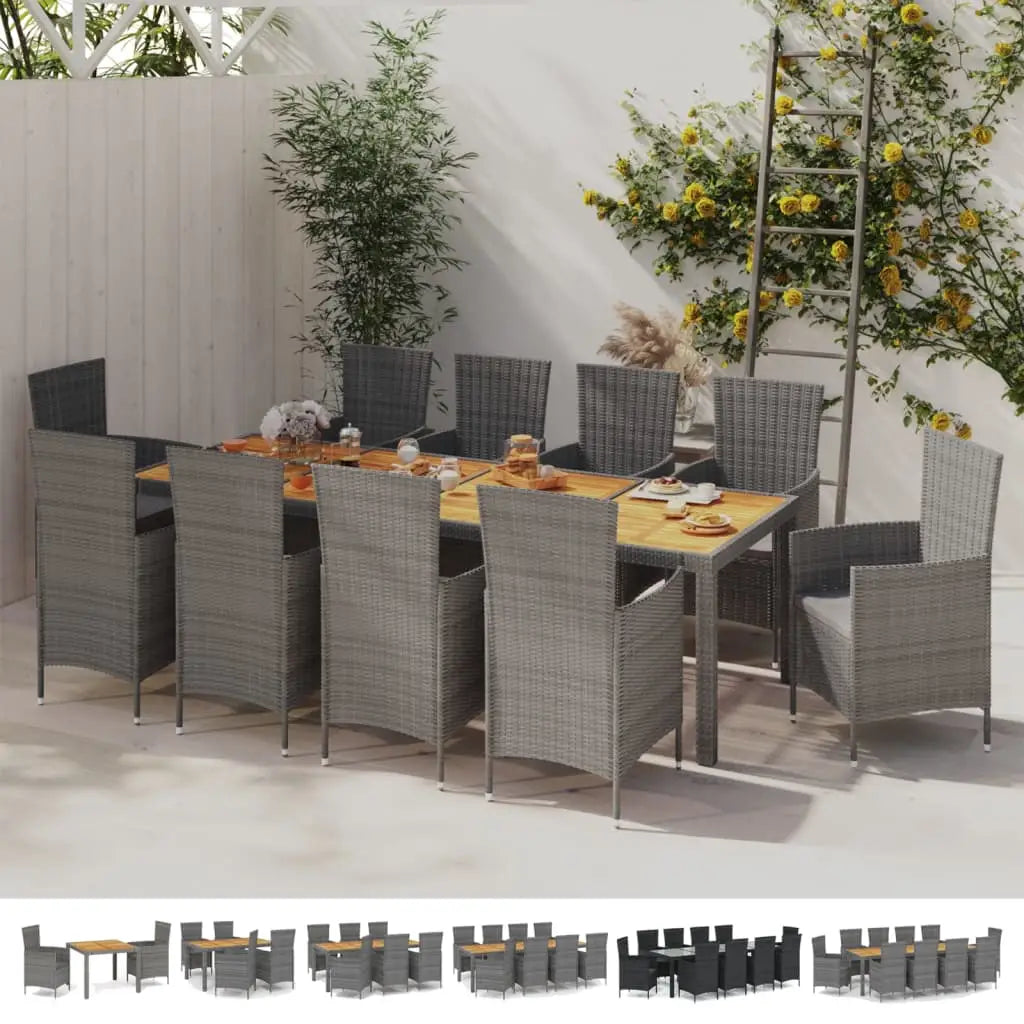 vidaXL Patio Dining Set Dining Table and Chairs Furniture Set Poly Rattan - Dining Set