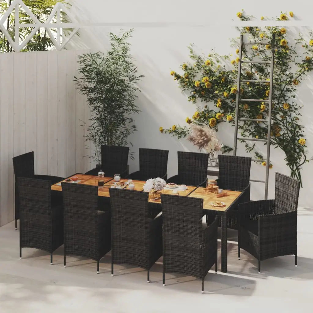 vidaXL Patio Dining Set Dining Table and Chairs Furniture Set Poly Rattan - Dining Set
