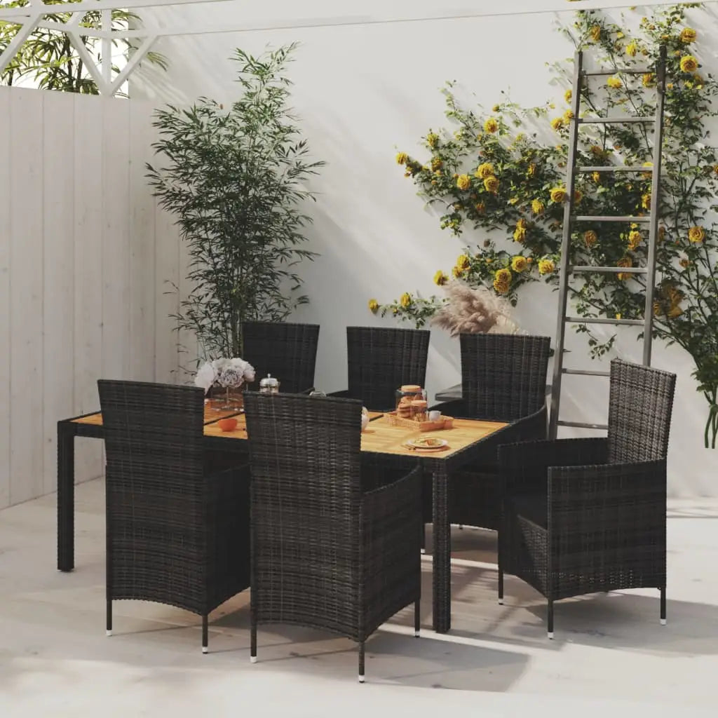vidaXL Patio Dining Set Dining Table and Chairs Furniture Set Poly Rattan - Dining Set