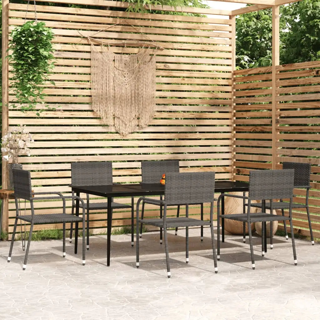 vidaXL Patio Dining Set Wicker Outdoor Dining Table and Chair Conversation Set - Outdoor Furniture Set
