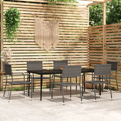vidaXL Patio Dining Set Wicker Outdoor Dining Table and Chair Conversation Set - Outdoor Furniture Set