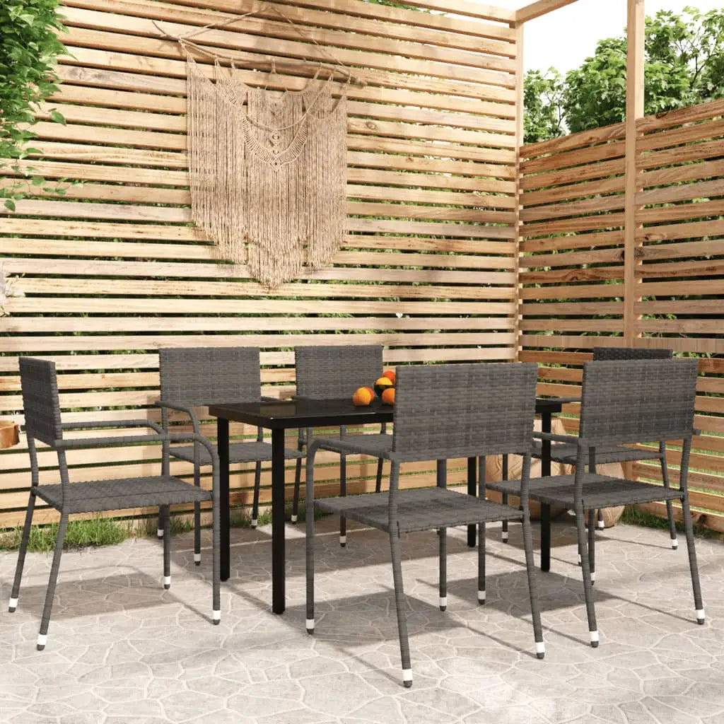 vidaXL Patio Dining Set Wicker Outdoor Dining Table and Chair Conversation Set - Outdoor Dining Set