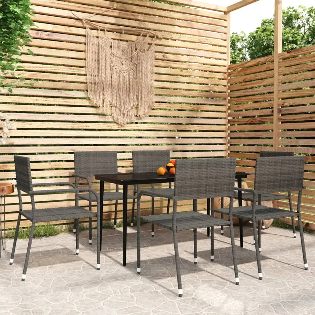 vidaXL Patio Dining Set Wicker Outdoor Dining Table and Chair Conversation Set - Outdoor Furniture Set