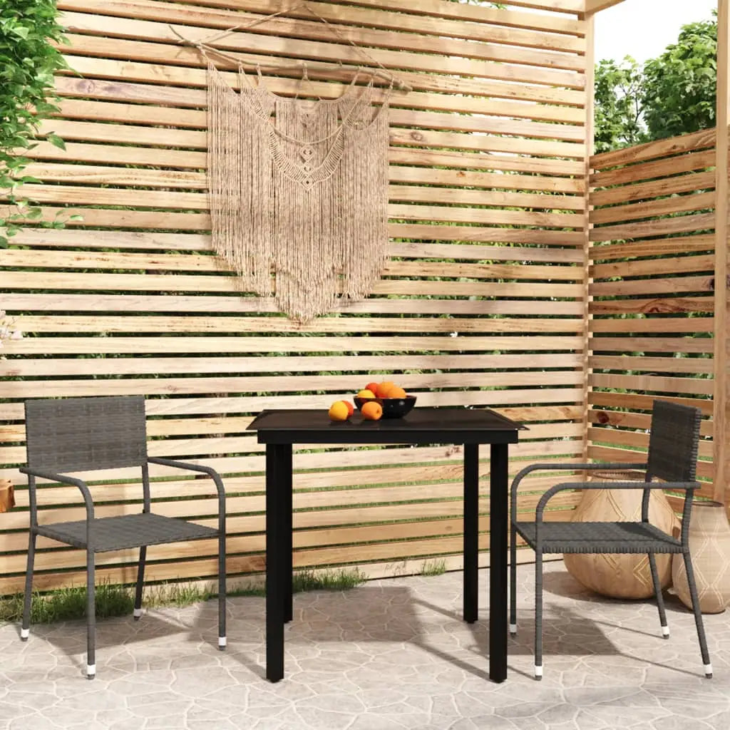 vidaXL Patio Dining Set Wicker Outdoor Dining Table and Chair Conversation Set - Outdoor Dining Set