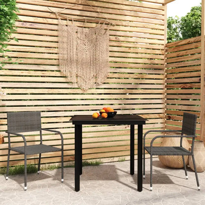 vidaXL Patio Dining Set Wicker Outdoor Dining Table and Chair Conversation Set - Outdoor Dining Set