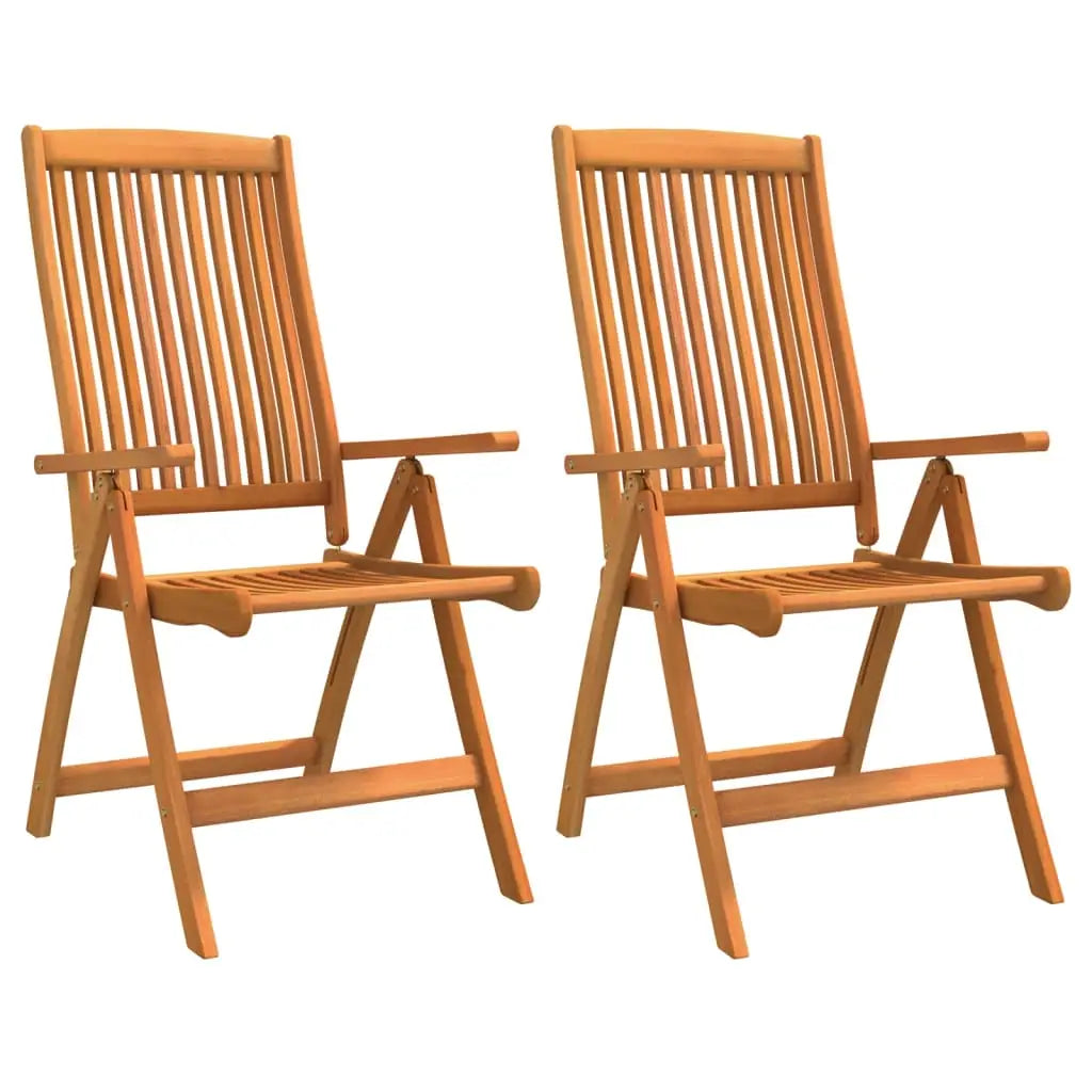 vidaXL Patio Folding Chairs Camping Garden Lawn Chair Solid Wood Eucalyptus - Outdoor Chairs