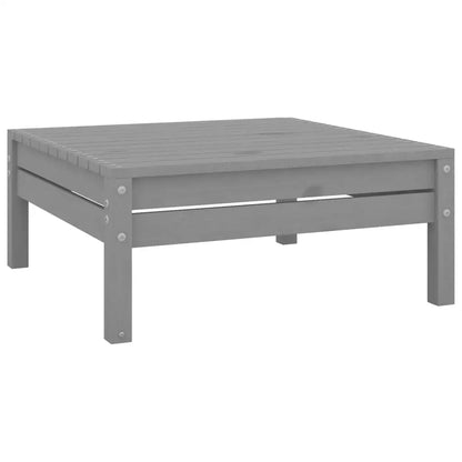 vidaXL Patio Footstool Gray Solid Wood Pine - Footstool