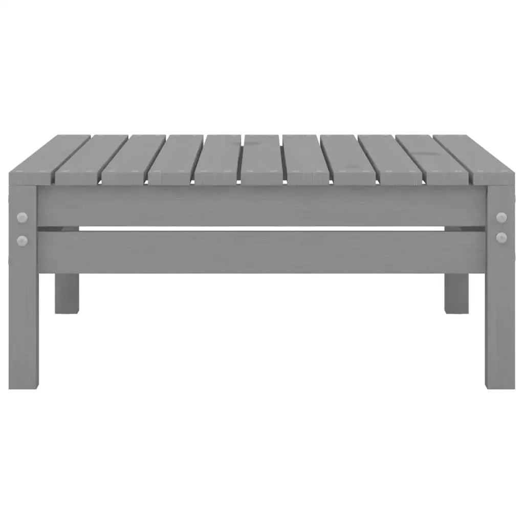 vidaXL Patio Footstool Gray Solid Wood Pine - Footstool