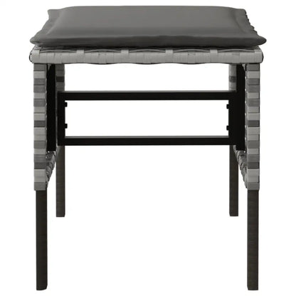 vidaXL Patio Footstools with Cushions Ottoman Furniture 4 Pcs Poly Rattan