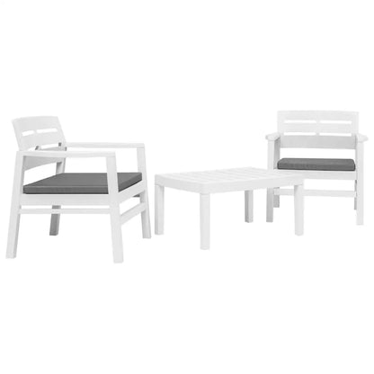 vidaXL Patio Furniture Set 3 Piece Conversation Set Table and Chairs Plastic - Furniture > Outdoor Furniture > Outdoor