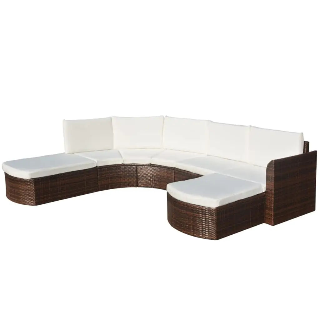 vidaXL Patio Furniture Set 4 Piece Sectional Couch Outdoor Sofa Poly Rattan - Outdoor Sofa Set