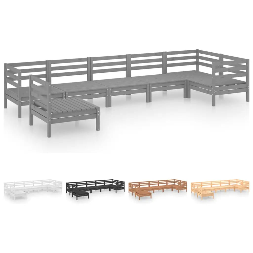 vidaXL Patio Furniture Set 7 Piece Garden Sectional Sofa Set Solid Wood Pine - Outdoor Furniture Set