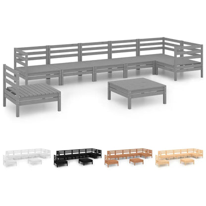 vidaXL Patio Furniture Set 8 Piece Garden Sectional Sofa Set Solid Wood Pine - Outdoor Sofa Set