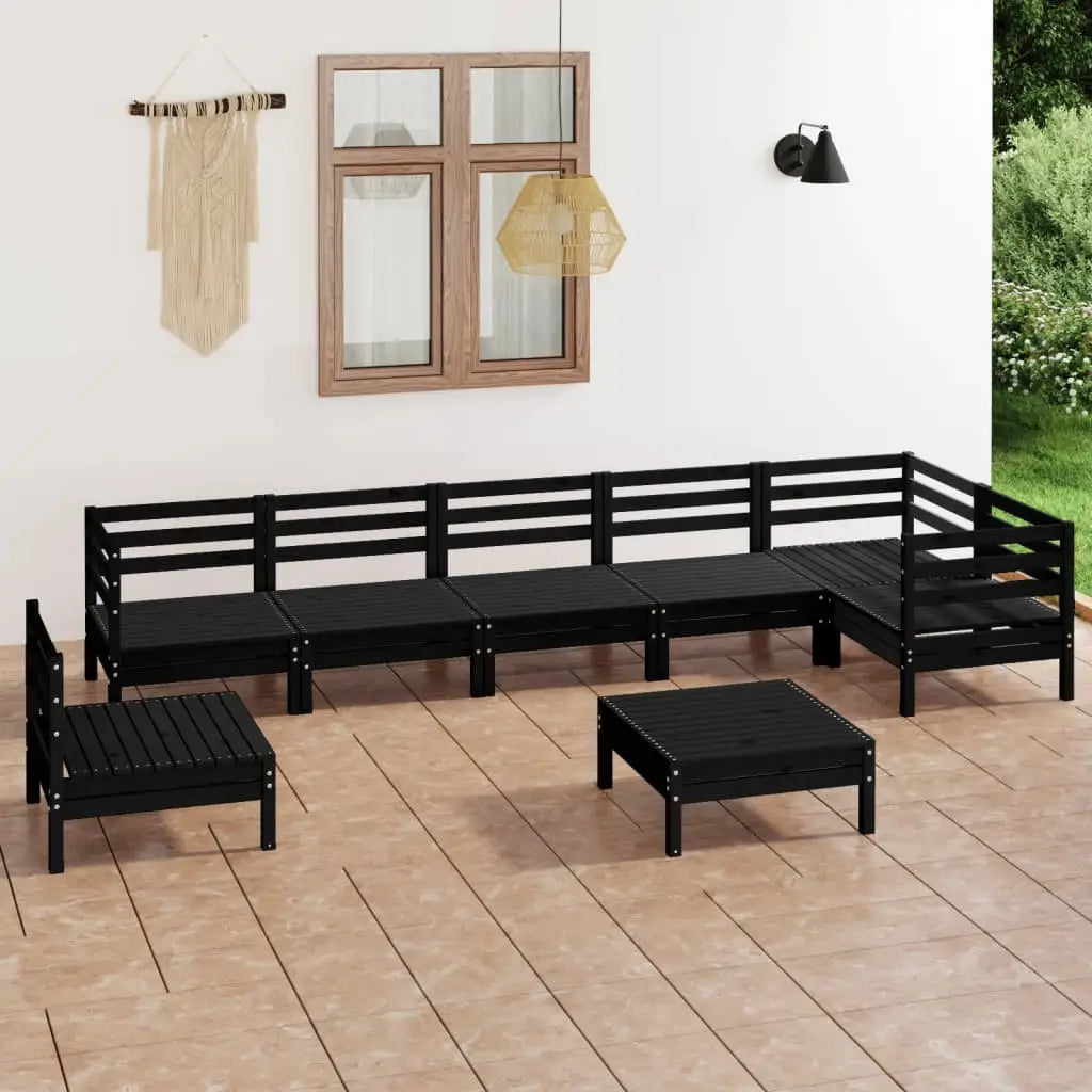 vidaXL Patio Furniture Set 8 Piece Garden Sectional Sofa Set Solid Wood Pine - Outdoor Sofa Set