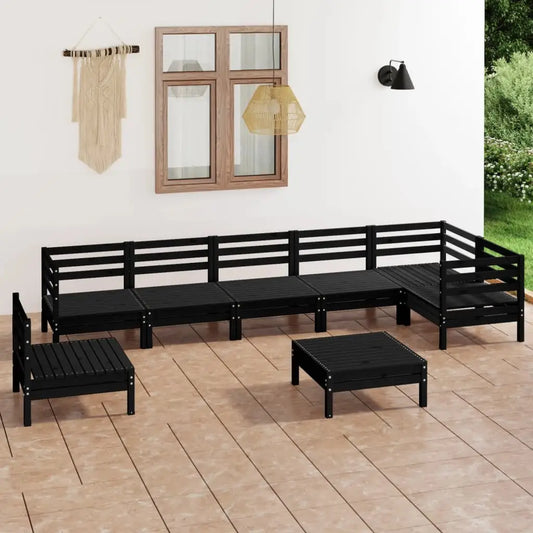 vidaXL Patio Furniture Set 8 Piece Garden Sectional Sofa Set Solid Wood Pine - Outdoor Sofa Set