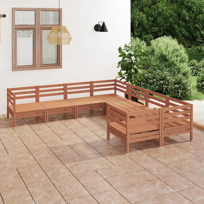 vidaXL Patio Furniture Set 8 Piece Garden Sectional Sofa Set Solid Wood Pine - Outdoor Sofa Set