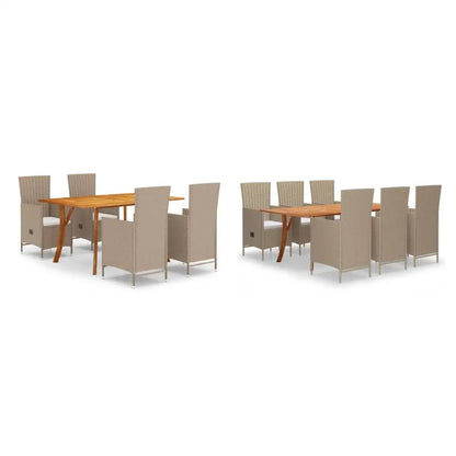 vidaXL Patio Lounge Set 10 Piece Sectional Sofa with Cushions Solid Wood Pine - 5 - Furniture > Outdoor Furniture >