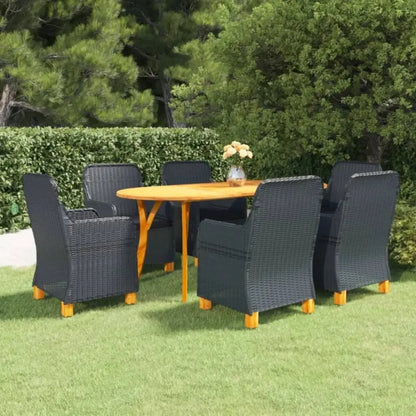 vidaXL Patio Lounge Set 8 Piece Sectional Sofa with Cushions Solid Wood Pine - Dark gray / 5 - Furniture > Outdoor