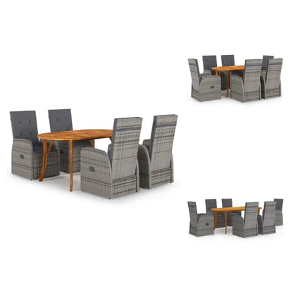 vidaXL Patio Lounge Set 8 Piece Sectional Sofa with Cushions Solid Wood Pine - 59.1’’ table length/ 5 - Lounge Set
