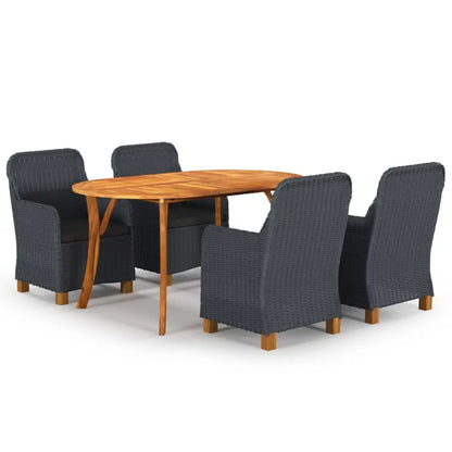 vidaXL Patio Lounge Set 8 Piece Sectional Sofa with Cushions Solid Wood Pine - Dark gray / 5 - Furniture > Outdoor