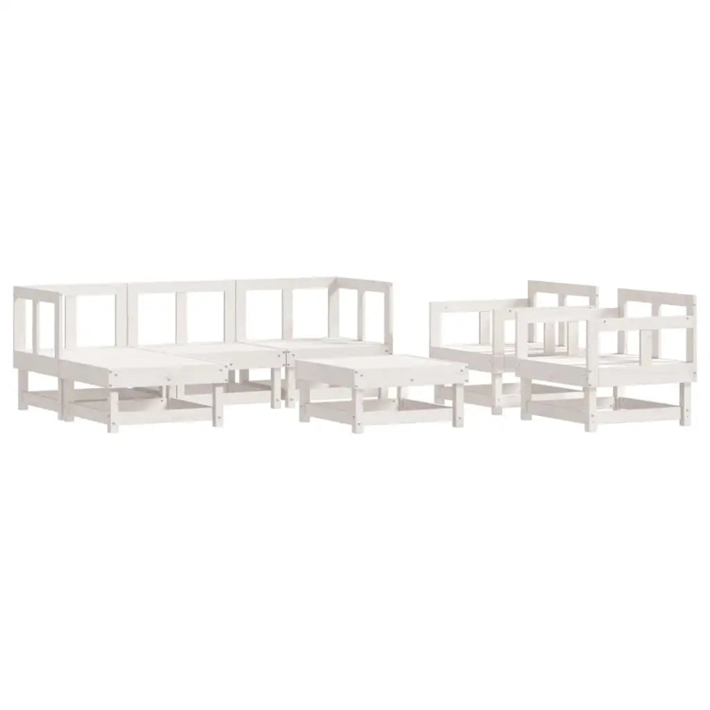 vidaXL Patio Lounge Set Outdoor Garden Furniture Set 7 Piece Solid Wood Pine - Outdoor Furniture Set