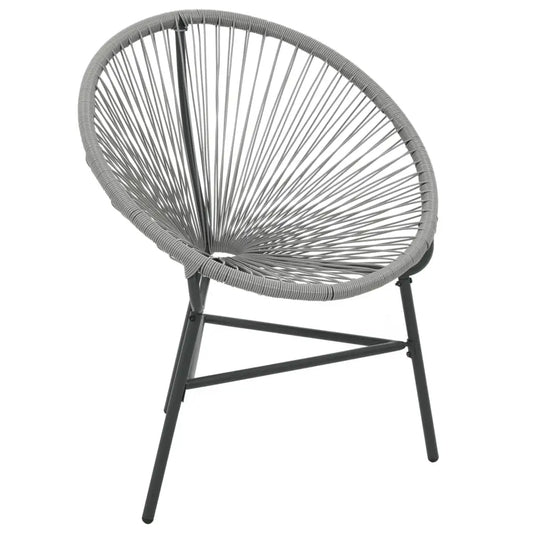 vidaXL Patio Moon Chair Outdoor Acapulco Chair with Steel Frame Poly Rattan - Outdoor Chair
