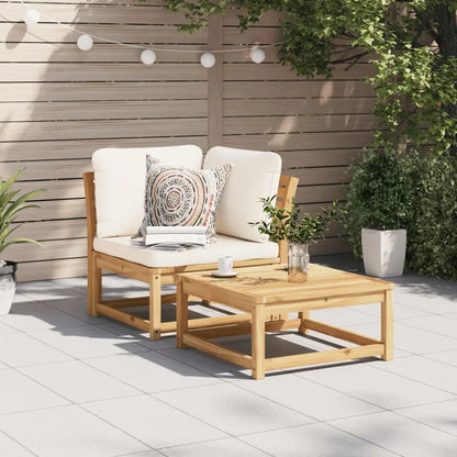 vidaXL Patio Sofa Corner with Cushions 28.7’’x28.7’’x25.6’’ Solid Wood Acacia - Outdoor Sofa