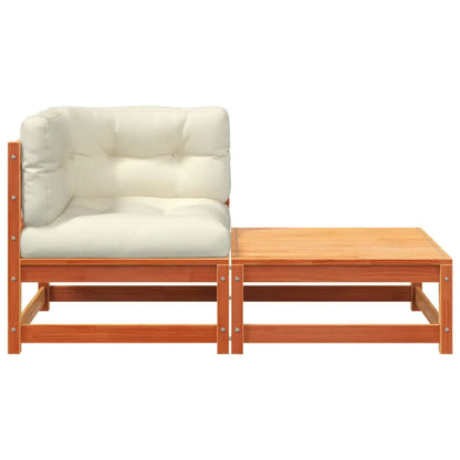 vidaXL Patio Sofa Corner with Cushions and Footstool - Outdoor Sofa