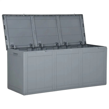 vidaXL Patio Storage Box 71.3 gal Gray PP Rattan - Storage Box