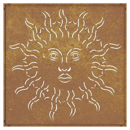 vidaXL Patio Wall Decoration 21.7’’x21.7’’ Corten Steel Sun Design - Wall Decoration