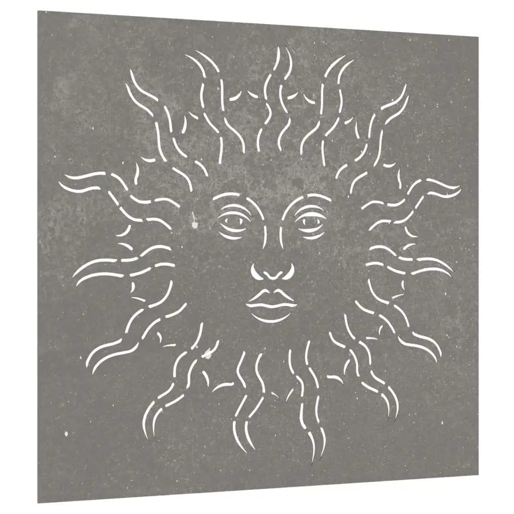 vidaXL Patio Wall Decoration 21.7’’x21.7’’ Corten Steel Sun Design - Wall Decoration