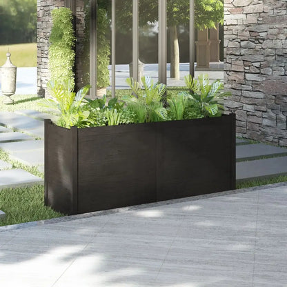 vidaXL Planter Patio Outdoor Raised Garden Bed Flower Box Solid Wood Pine - Black - Home & Garden > Lawn & Garden >