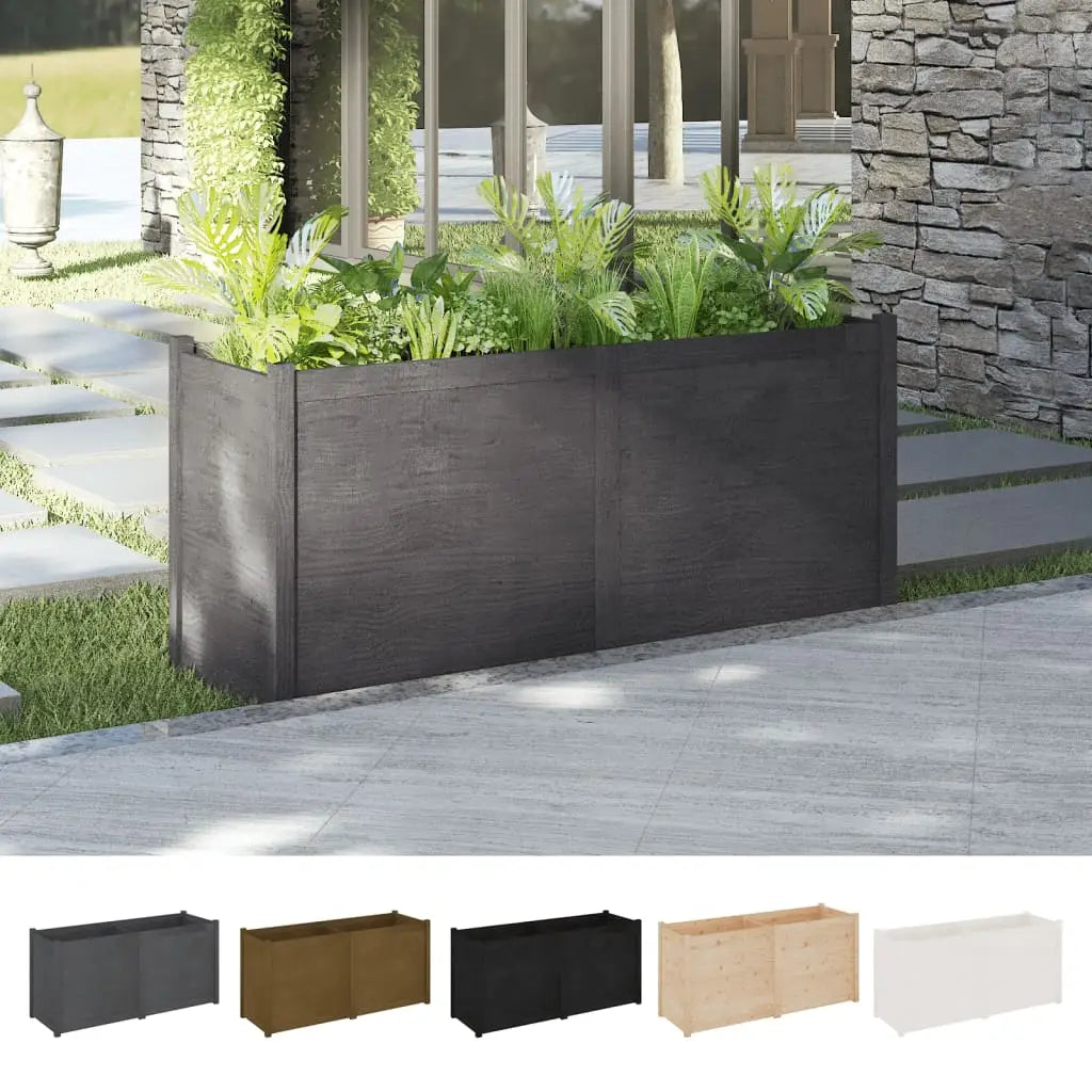 vidaXL Planter Patio Outdoor Raised Garden Bed Flower Box Solid Wood Pine - Home & Garden > Lawn & Garden > Gardening >